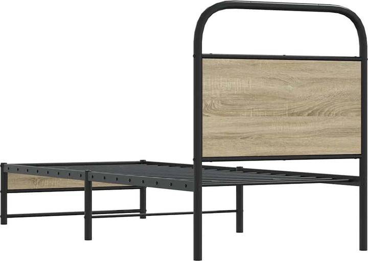 Actual product image VidaXL Bed frame without mattress 90x200 cm smoked oak wood-based material (90 x 200 cm)