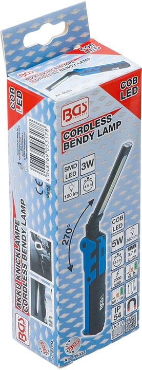 Actual product image BGS Cordless Bendy Lamp COB-LED 5 W (150 lm)