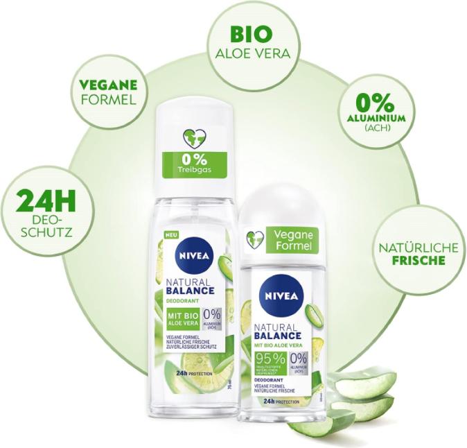Produktbild NIVEA Natural Balance Bio Aloe Vera (Roll-on, 50 ml)