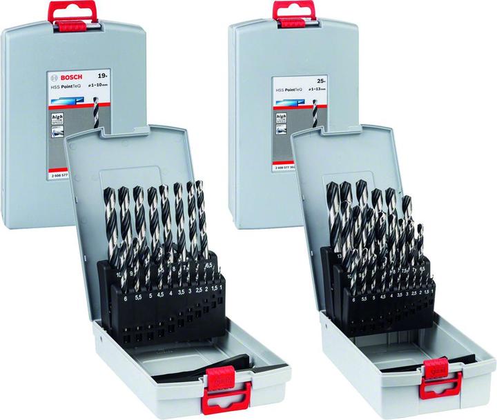 Actual product image Bosch Professional Zubehör HSS twist drill set PointTeQ, 25 pcs, ProBox, 1-13 mm (12.5 mm, 13 mm, 9.5 mm, 10 mm, 10.5 mm, 11 mm, 11.5 mm, 12 mm, 6.5 mm, 7 mm, 7.5 mm, 8 mm, 8.5 mm, 9 mm, 3.5 mm, 4 mm, 4.5 mm, 5 mm, 5.5 mm, 6 mm, 1 mm, 1.5 mm, 2 mm, 2.5 mm, 3 mm)