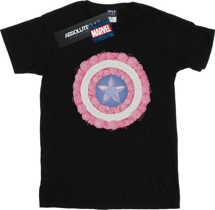 Captain America Flowers Shield TShirt (S)