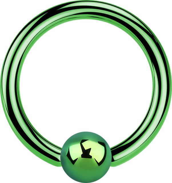 Produktbild Star Piercing Micro Ball Closure Ring grün (ohne Messing, Titan G23)
