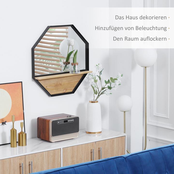 Actual product image Homcom Wall mirror with wooden frame