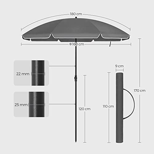 Actual product image Songmics Parasol Ø 160 cm folding (1.60 m)