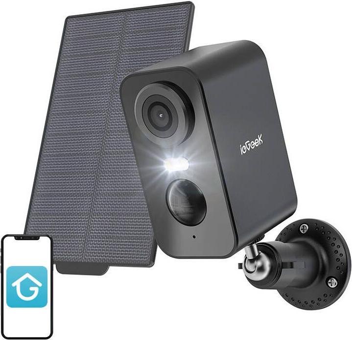 Produktbild IeGeek Wireless 3MP WiFi outdoor camera ZS-GX3S black with solar panel (2304 x 1296 Pixels)