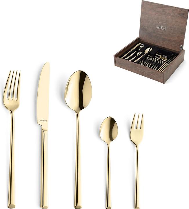 Immagine prodotto Amefa METROPOLE Besteckset 24-teilig PVD champagner (24 Pezzo/i, Set di posate)