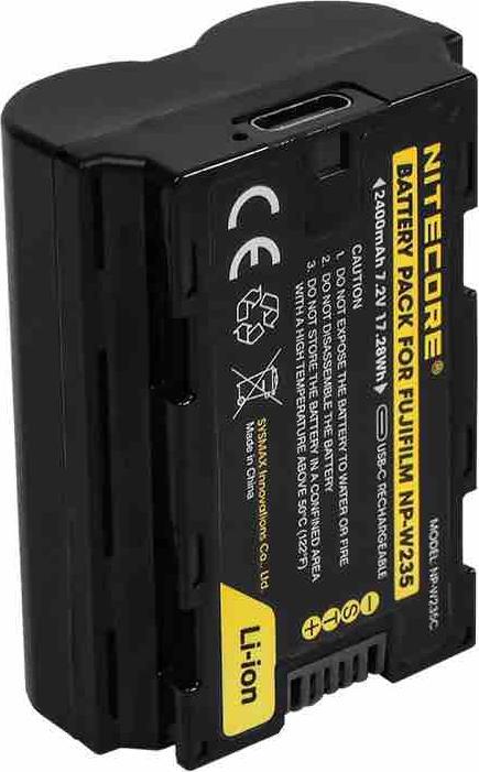 Actual product image Nitecore NP W235C USB C Rechargeable ( Fuji NP W235 Battery ) (Rechargeable battery)