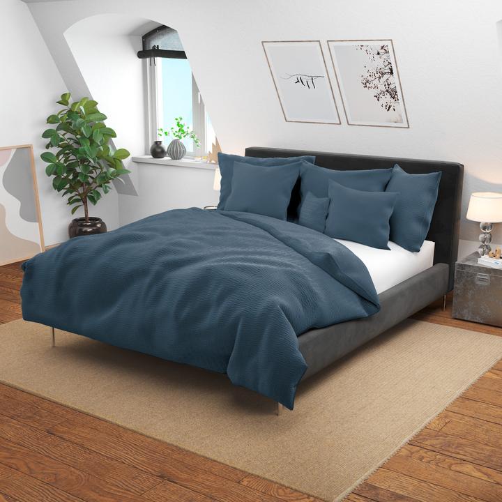 Immagine prodotto Lotus Bettwaren Biancheria da letto in raso Seersucker uni (Set di biancheria da letto, 65 x 65 cm)