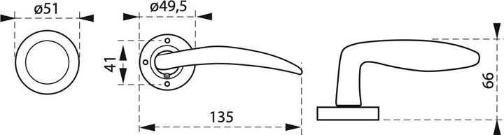 Actual product image Thirard Paire de béquilles pour porte, carré 7mm, laitonnée, ressort de rappel - (Door set)