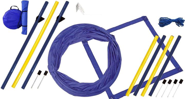 Produktbild Petcenter Agility Starter Set 1 Tunnel 60x152 cm, 4 Slalomstangen, 1 Sprung, 1 Boxband (One Size, Agility)