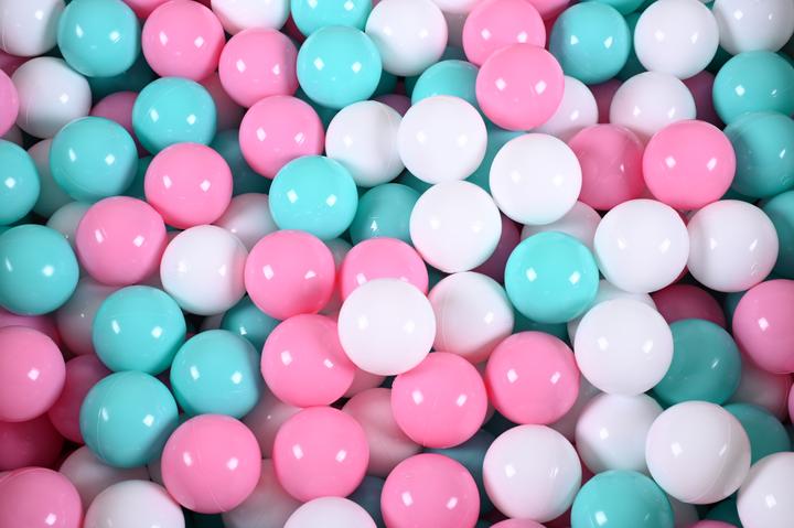 Image du produit Knorrtoys Piscine à balles soft - "Grey white stars" - 300 balles rose/crème/bleu clair