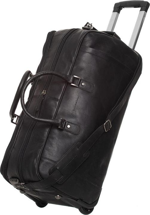 Actual product image The Vegan Cow Chesterfield Brand Leren Trolley Reistas Zwart Jayven (42 l)