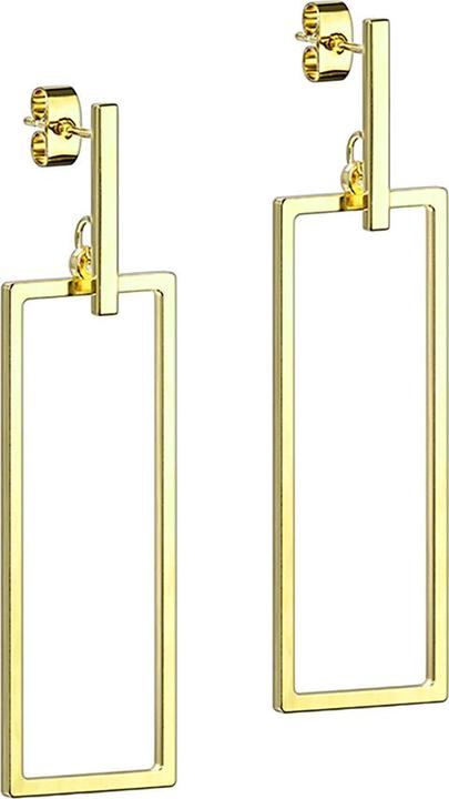 Actual product image Star Piercing Ohrstecker vegoldet Balken Anhänger langes Viereck (without brass, Surgical steel 316L)