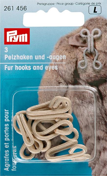 Immagine prodotto Prym Gancio per pelliccia + occhi, carta beige 3 pezzi.
