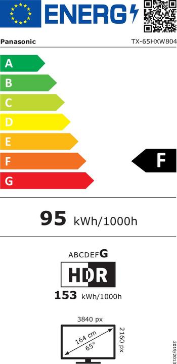 Energy Label Panasonic TX-65HXW804 (65", LCD, 4K, 2020)