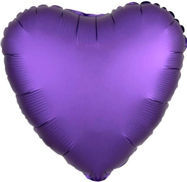Actual product image Amscan Foil Balloon Heart Purple Satin Luxe (5 x)