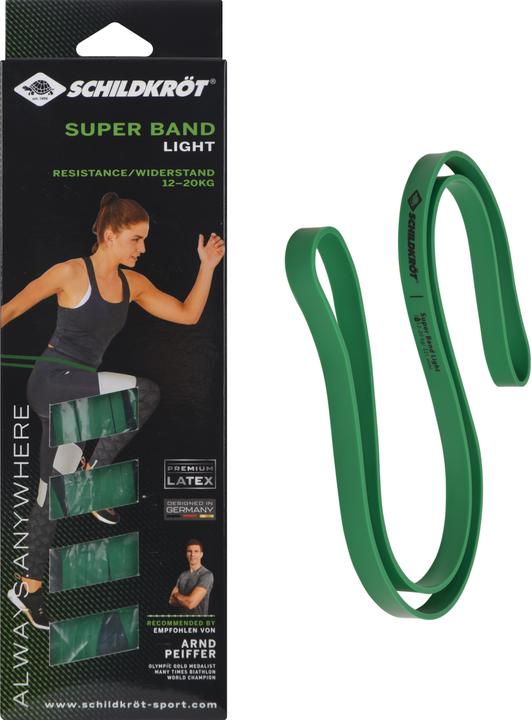 Actual product image Schildkröt Super Band Light, 21 mm, green resistance band made of premium latex, easy transport (2.08 m)
