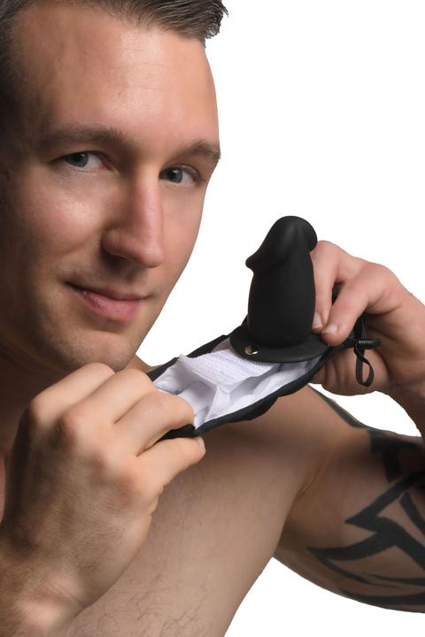 Produktbild Master Series Dildo Gesichtsmaske mit Mundfüllung Schwarz
