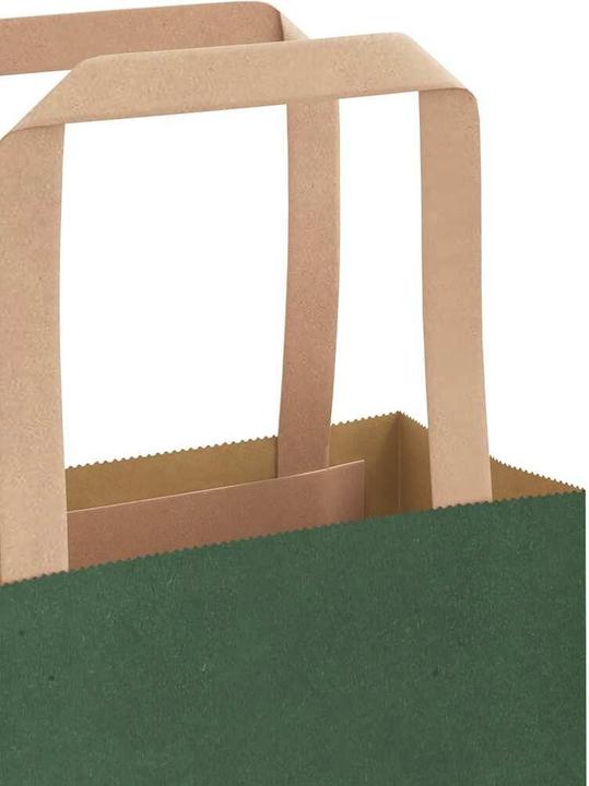 Produktbild VidaXL Kraftpapiertüten 250 Stk. mit Henkel Grün 18x8x22 cm Papiertüte (Geschenktüte, 250 x)
