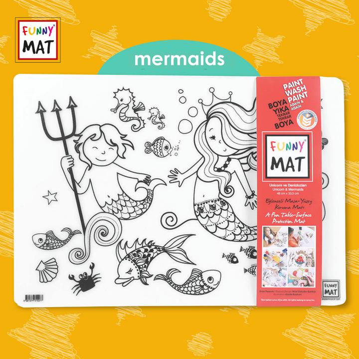 Produktbild Funny Mat Abwaschbare Malmatte Meerjungfrau (48 x 33.5 cm)