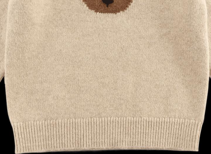 Image du produit Donsje Pull en laine mérinos Denn Ours - Biscotti Melange (5, 6)