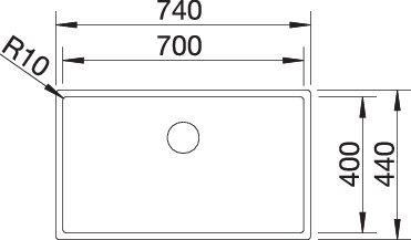 Actual product image Blanco CLARON 700-U Dark Steel Edition | stainless steel | installation type: undermount | without drain (Undermount sink, 74 cm, 44 cm)