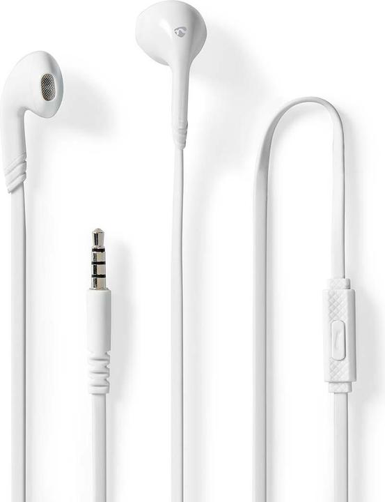 Produktbild Nedis Kopfhörer mit Kabel | 3.5 mm | Seillänge: 1.20 m | Eingebautes Mikro | Weiss (Kabelgebunden)