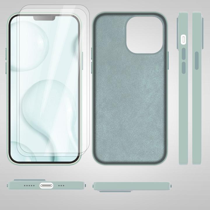Immagine prodotto Nalia Custodia in silicone liquido con funzione MagSafe e vetro di protezione 2x del display (Apple iPhone 14)