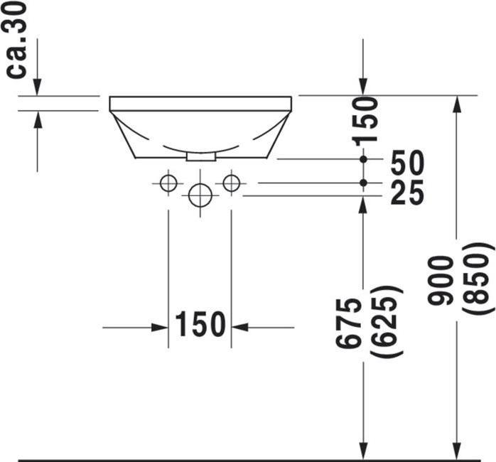 Produktbild Duravit Einbauwaschtisch ARCHITEC o ÜL HLB d= 400mm ohne Hahnloch weiss (430 mm, 430 mm)