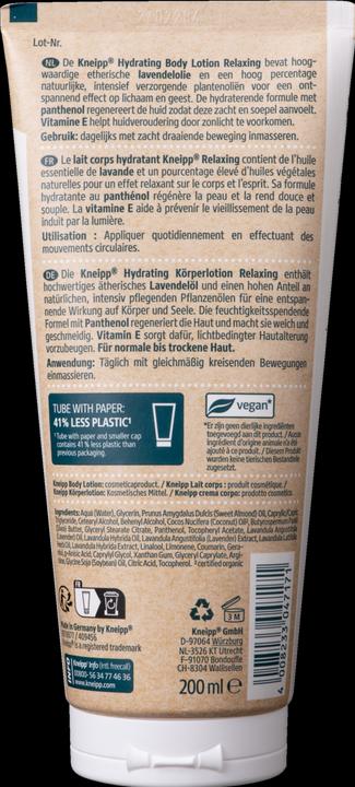Valori nutrizionali e ingredienti Kneipp Lozione corpo rilassante (Lozione corpo, 200 ml)