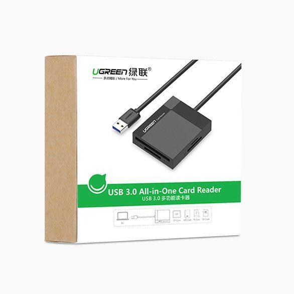 Actual product image Ugreen USB 3.0 SD/Micro SD/CF/MS memory card reader black (CR125 30333) (USB 3.0)