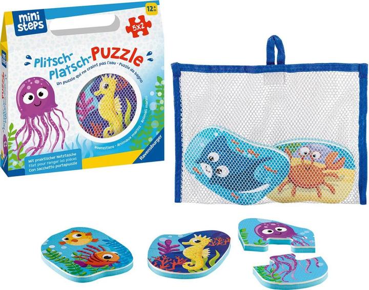 Immagine prodotto Ravensburger ministeps 4588 puzzle Splish-splash animali marini - Giochi da esterno e da bagno (10 pezzi)