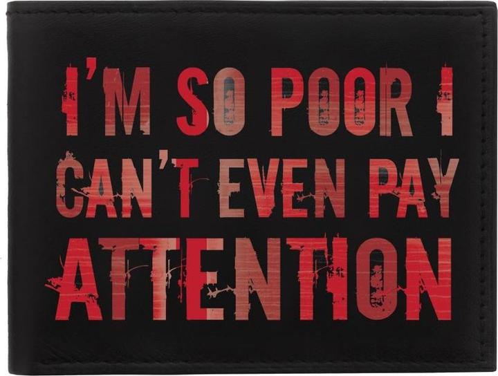 Grindstore So Poor I Can't Even Pay Attention Leder Brieftasche Zweifach gefaltet