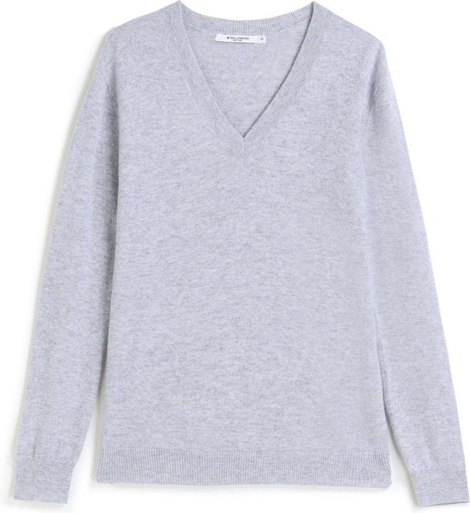Bellemere Pullover Solid V-Neck Merino Sweater