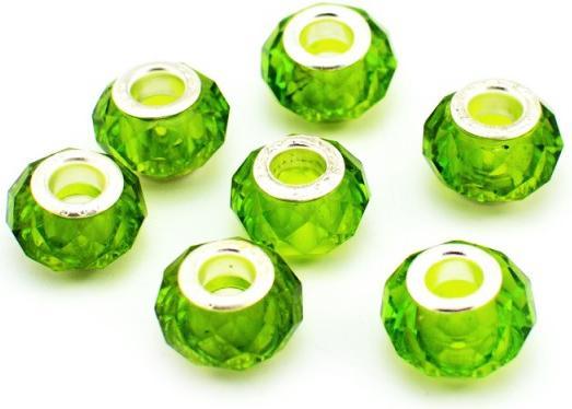 Produktbild Hermex Bead versilbert 925 - Silbrig Grün (Silber 925, Acrylglas)