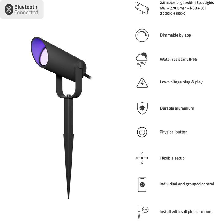 Produktbild Hombli Outdoor Smart Spot Light - Single (300 lm, IP65)