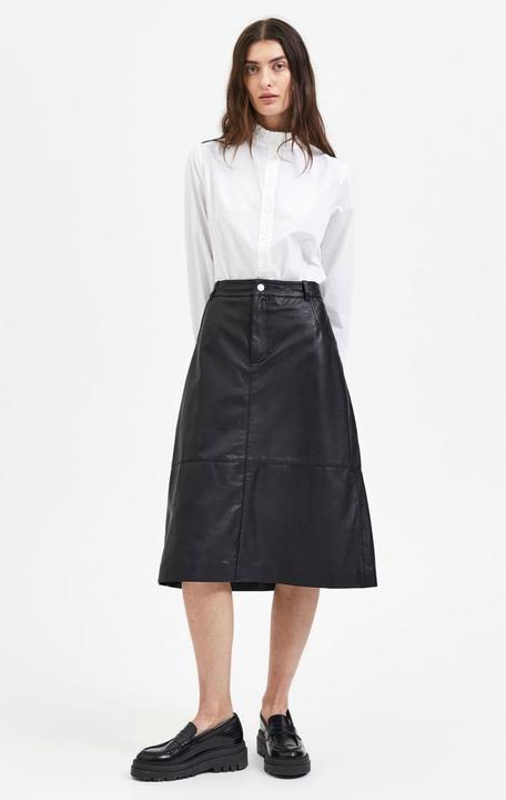 Actual product image Selected Femme A-line leather skirt (34)