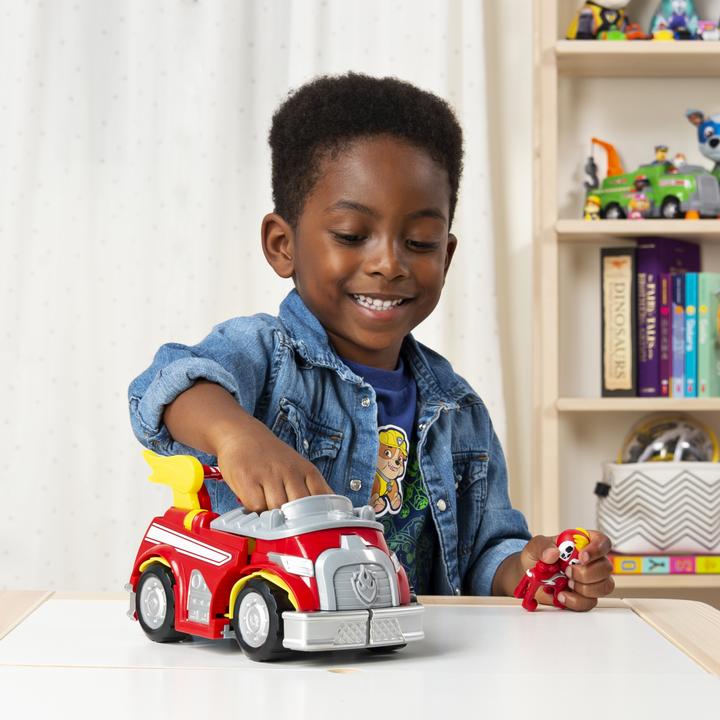 Actual product image Spin Master PAW Patrol Mighty Pups Super Paws - Marshall's Transformable Powered Up Vehicle with Figure
