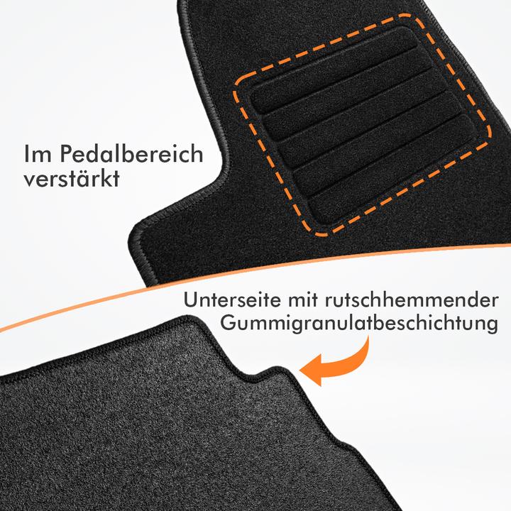 Produktbild Rigum Textil Fussmatten für VW T7 Multivan (3te Sitzreihe / sichtbare Schiene) ab 2022 - (1 Set à 3 Fussmatten)