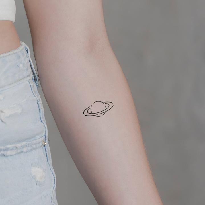 Actual product image minink Temporary tattoo - Saturn