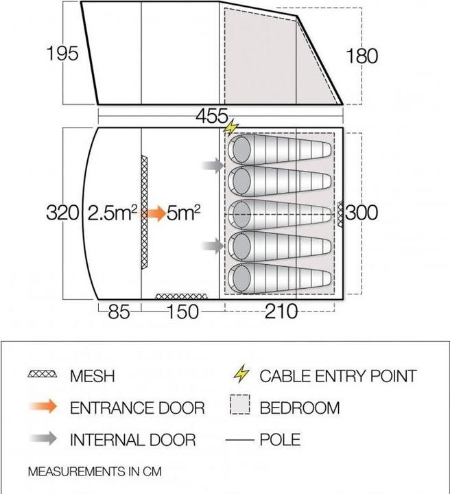 Image du produit Vango Harris 500 (Tente tunnel, 16.70 kg, 5 personnes)