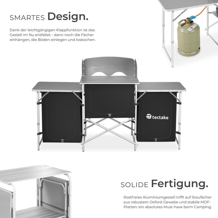 Actual product image tectake Camping kitchen 172x52x104cm