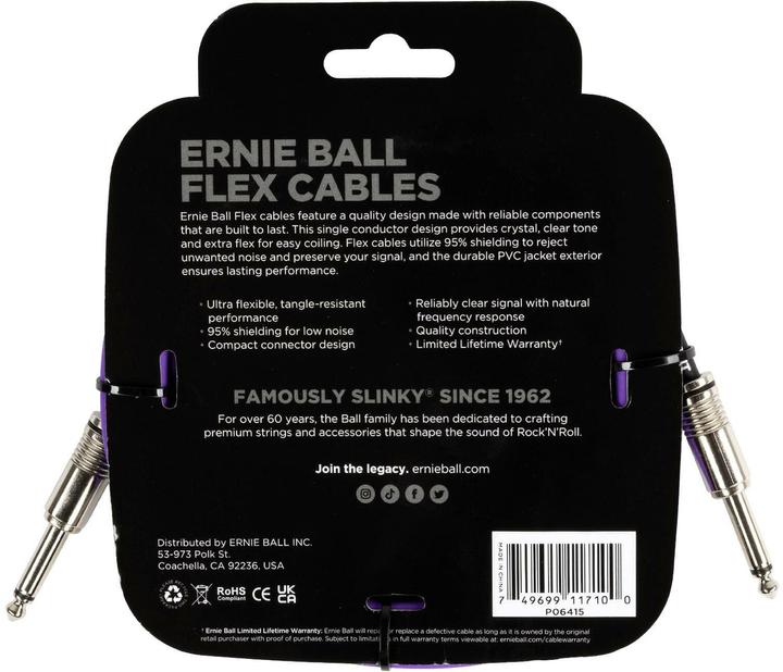 Produktbild Ernie Ball Instrumentenkabel 6415 – 3.04 m, Purpur (3.05 m)