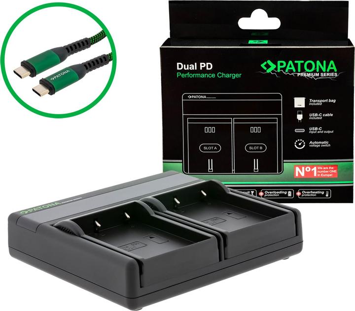 Actual product image Patona Dual PD OM Olympus BLX-1 USB-C (Charger)