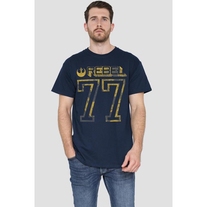 Actual product image Star Wars Mens Rebel 77 T-Shirt (S)