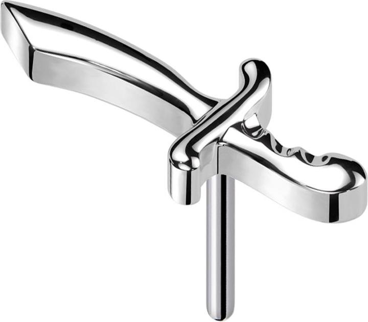 Produktbild Star Piercing Threadless Piraten Säbel silber (Titan G23, ohne Messing)