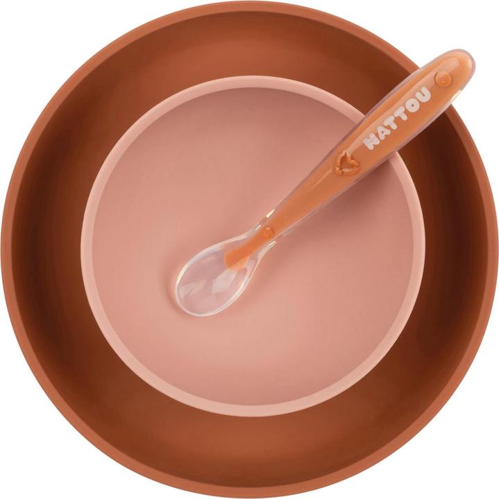 Actual product image Nattou SILIKON Eating set with bib