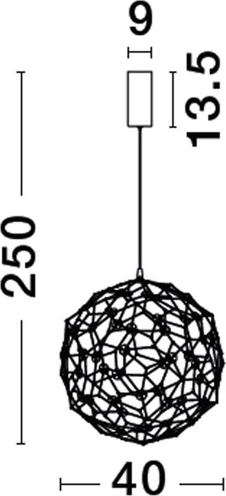 Produktbild Nova Luce SOLE LED Pendelleuchte Schwarz 21W Warmweiss 250x40cm 9186905