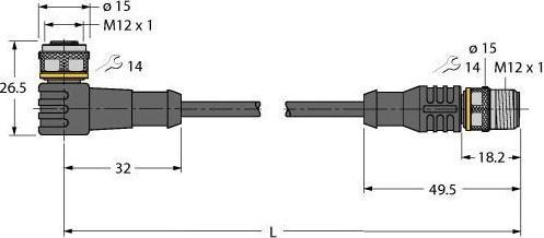 Actual product image Turck Actuator and sensor cable PUR connecting cable (7 m)
