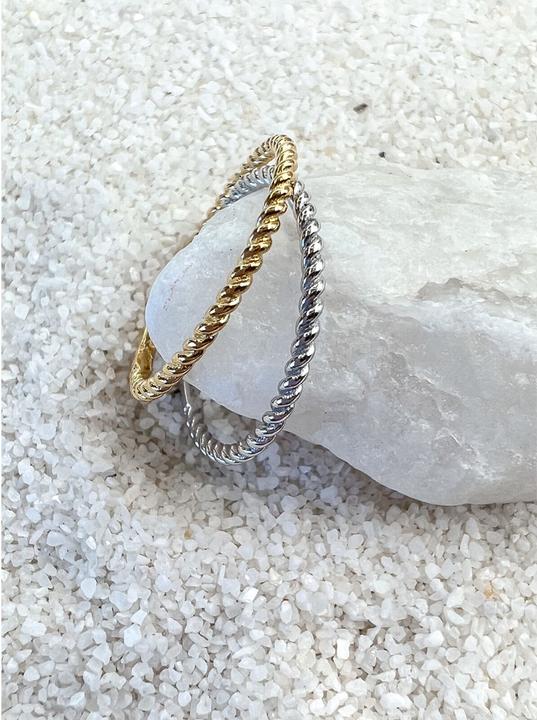 Image du produit Natsumi Schmuck Bague en or blanc 18C/750 finement torsadée (53, Or 750/18 K)